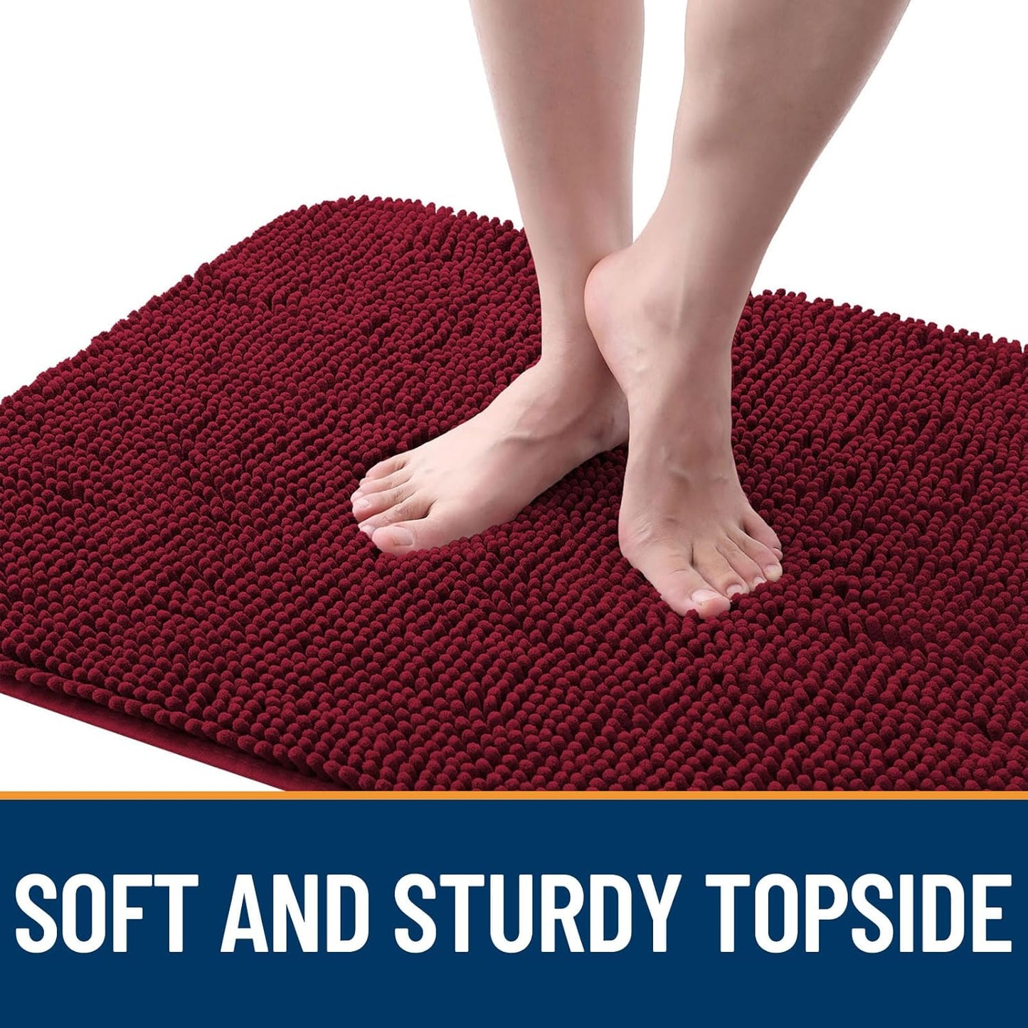OLANLY Dog Door Mat - Absorbent Non-Slip Washable Doormat for Muddy Paws | 70x32 Burgundy