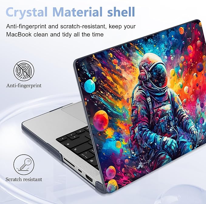 Lepeoac for MacBook Pro 16 inch Case M1 M2 M3 M4 M5 Pro/Max with Liquid Retina XDR, Release 2021-2025 2026 A3429 A3428, Hard Shell Case with Screen Protector & Keyboard Cover, Astronaut