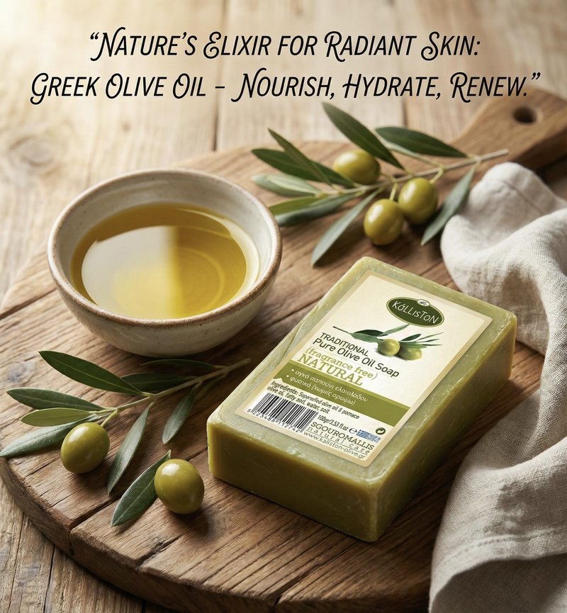 Kalliston, Natural Soap, Extra Virgin Olive Oil Soap Bars, Fragrance Free, All Natural for Smooth Skin, Hypoallergenic, Cruelty Free, Handcrafted in Crete, Greece, Pack of 4