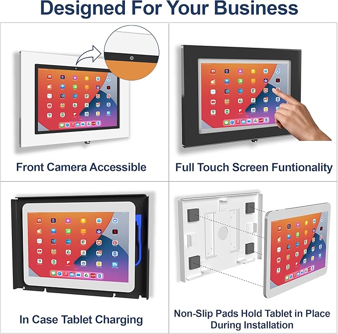 TABcare Locking Security Metal Case for Apple iPad Air 11" 2024/2025 M2/M3 6th gen. for Kiosk, POS, Store, Show Display (White)