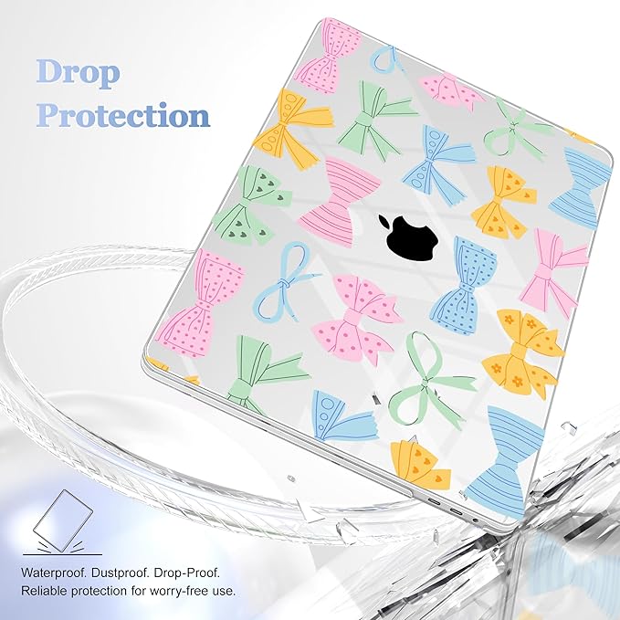 Lepeoac for MacBook Pro 16 inch Case 2019 2020 Release Model A2141, Plastic Hard Shell Cover with Keyboard Cover & Screen Protector for MacBook Pro 16 inch with Touch Bar & Touch ID, Colorful Bow