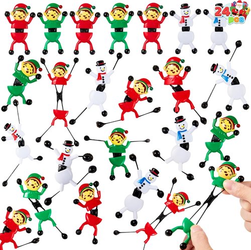 JOYIN 24 PCS Christmas Sticky Climbing Man Toys - Fun Stretchy Hand Climbers for Kids | Xmas Party Favors