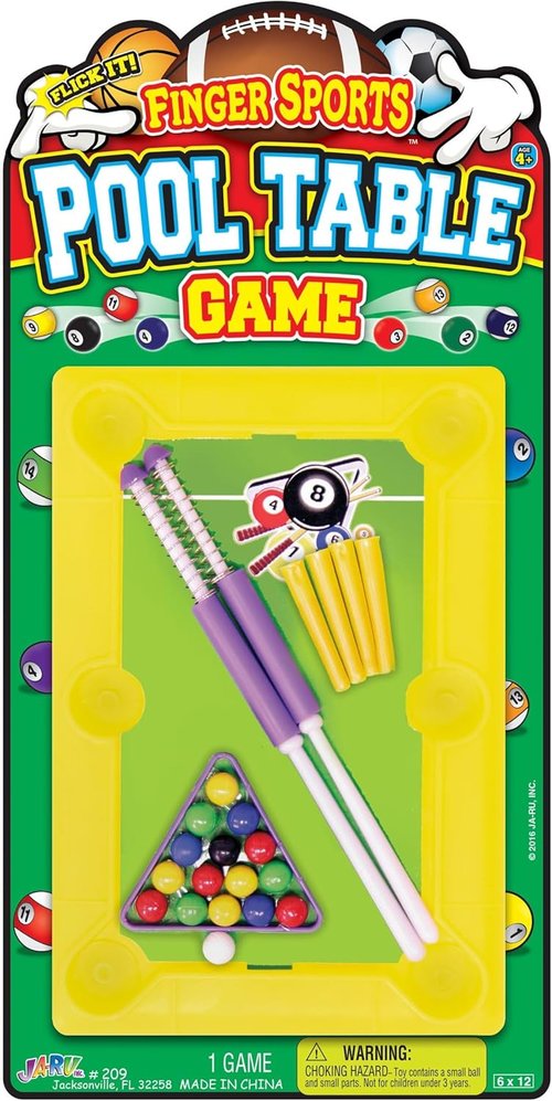 JA-RU Mini Pool Table Set - 12 Inch Portable Billiards Game with 2 Cue Sticks & Balls | Perfect for Office & Parties
