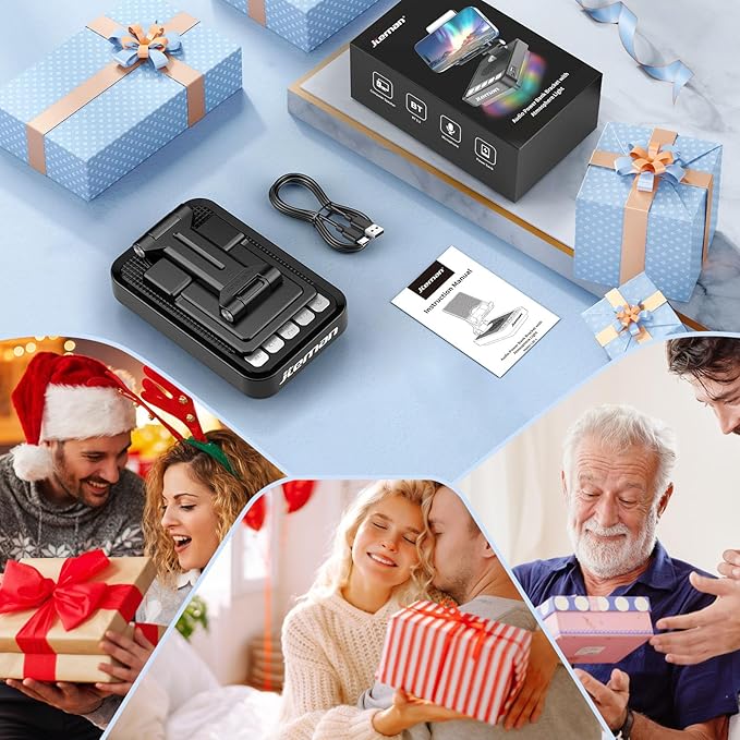 JTEMAN Gifts for Men Women Phone Stand Bluetooth Speaker with Light and Charging Function, 360 Rotating Phone Holder Cool Tech Gifts for Dad Mom Husband Unique Birthday Gift Ideas
