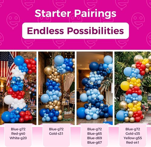 Bezente Royal Blue Latex Party Balloons - 100 Pack of 12-Inch Matte Dark Blue Helium Balloons for Celebrations