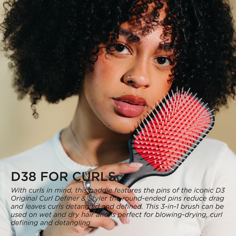 Denman Detangling & Styling Paddle Brush – Wet or Dry Hair Detangler & Styler for Curly, Coily, Straight, Thick & Long Hair – Ideal for Women & Men