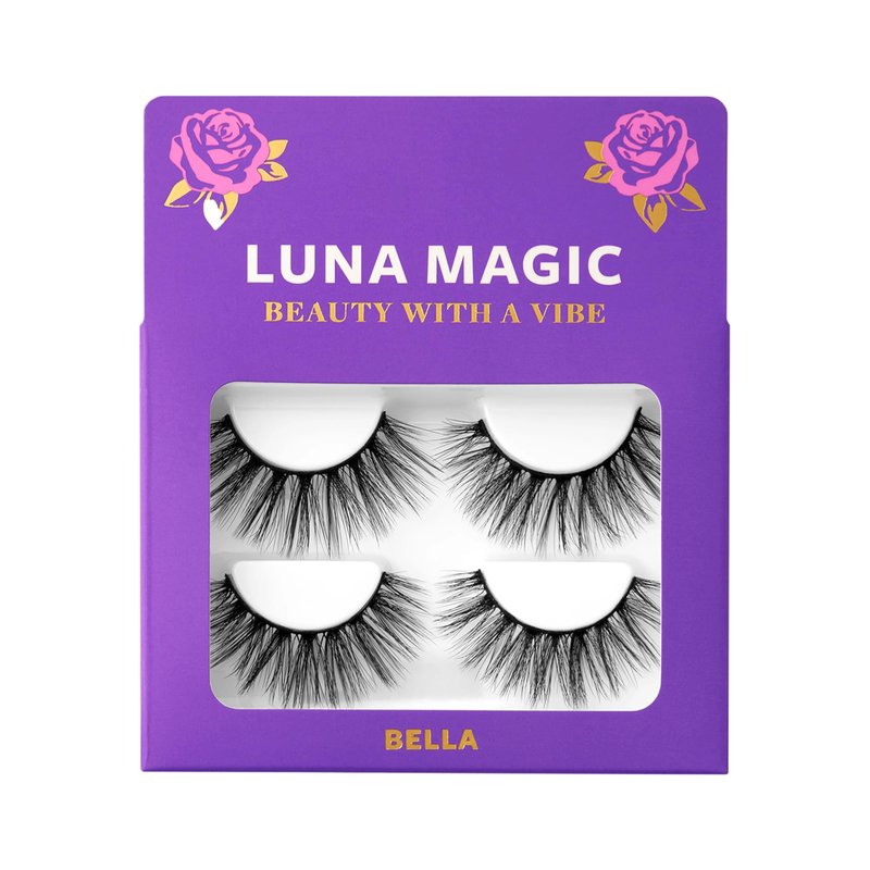 Luna Magic Bella Faux Mink Wispy Lashes with Soft Band, Reusable up to 10x, Lightweight Eye-Enhancing Design for Natural or Dramatic Eye Looks - Vegan & Cruelty-Free Eyelashes - 13MM – 3 Pair