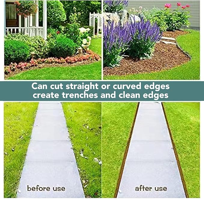 Edger Lawn Tool Stainless Steel Half Moon Edger with T Handle, Comfortable Grip â Rust - Durable Design, Ideal for Garden, Flower Bed, Sidewalk & Driveway Edging