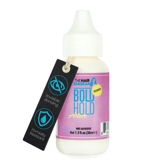 The Hair Diagram - Bold Hold Active Reloaded - Strong Hold Glue for Wigs and Hair Systems - Invisible Bonding - Formulated for Oily Skin - Non Toxic - Humidity Resistant & Water- Resistant -1.3oz