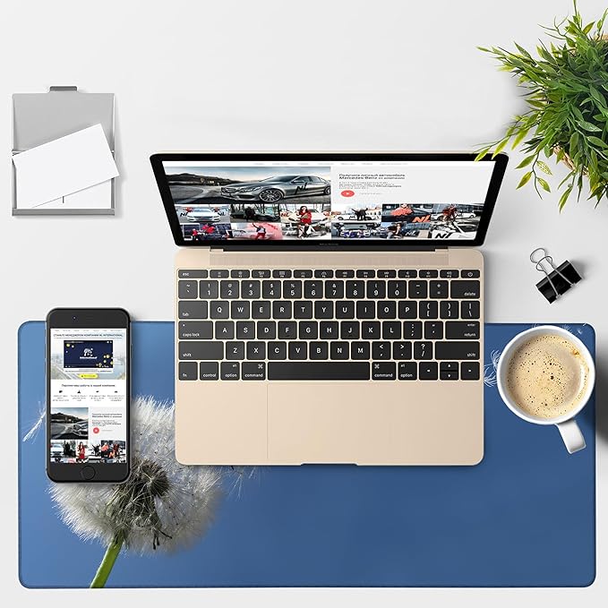 NITAHHHY Flying Dandelion Seeds Gaming Mouse Pad 3mm Thick Stitched Edge Waterproof Non-Slip Large Computer Keyboard Mouse Mat,Suitable for Office Entertainment Decorative Desk Pad 35.4 x 15.7 Inches