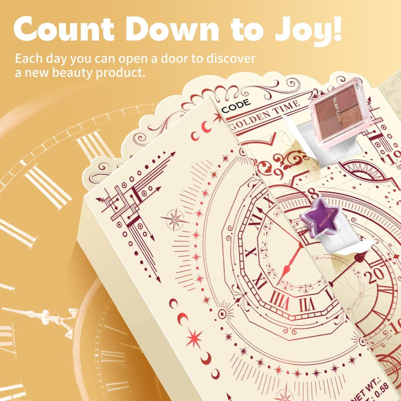 Glam Code Makeup Advent Calendar 2025, 24 Days Beauty Gift Set for Teen Girls Women - Christmas Countdown Calendar Beauty & Cosmetics Holiday Surprise Make Up Gift Kits