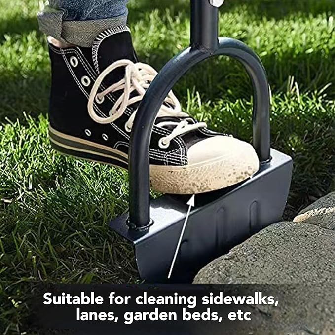 FTVOGUE Stainless Steel Lawn Edger T Handle with Comfortable Grip, Sturdy and Easy Handling, Versatile and Practical for Cleaning Sidewalks, Driveways, Gardens, Flower Beds