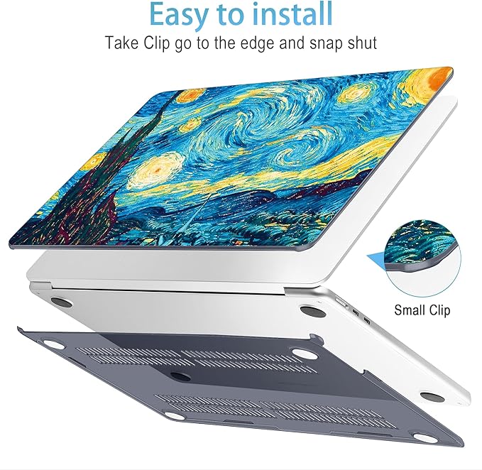 Mektron for 2026 MacBook Air 13-inch M5 Laptop Case A3449 with 13.6-inch Liquid Retina Display Fits 2025 A3240 M4 2024 A3113 M3 2023 A2681 M2 Printed Shell for MacBook Air 13.6", Abstract Starry Sky