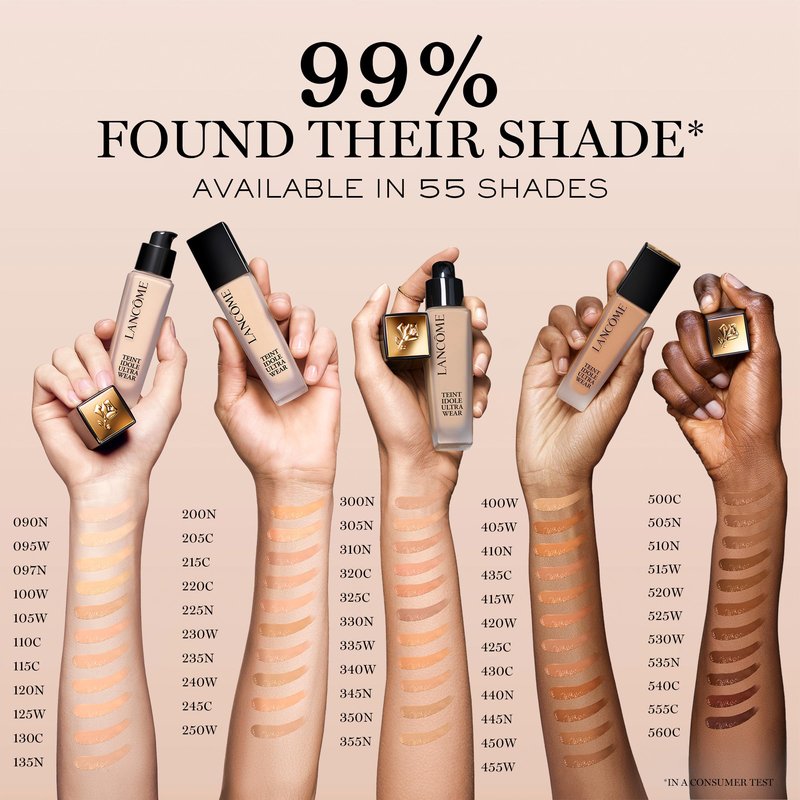 Lancôme Teint Idole Ultra Wear Natural Matte Foundation- Longwear, Medium-Full Coverage, Natural Finish, Waterproof & Hydrating - 355N (Medium Skin with Neutral/Peachy Undertones), 1 Fl Oz