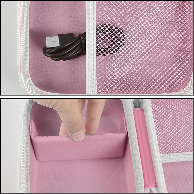 Boobowl Case Compatible with Phomemo M110 Label Maker - Portable Mini Bluetooth Thermal Label Maker Carrying Storage Bag for Printer Labels, USB Cable and Accessories - Pink (Box Only)