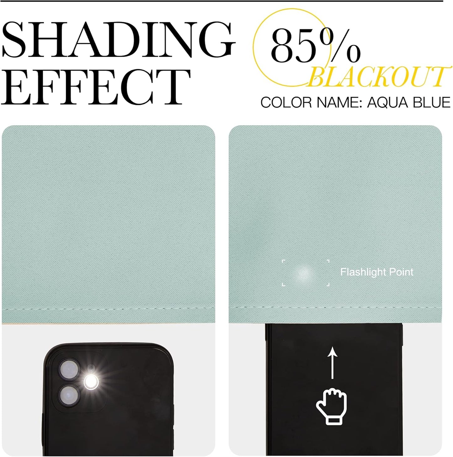 NICETOWN Thermal Insulated Blackout Curtains - Room Darkening Grommet Drapes | Aqua Blue, Set of 2 (29x45")