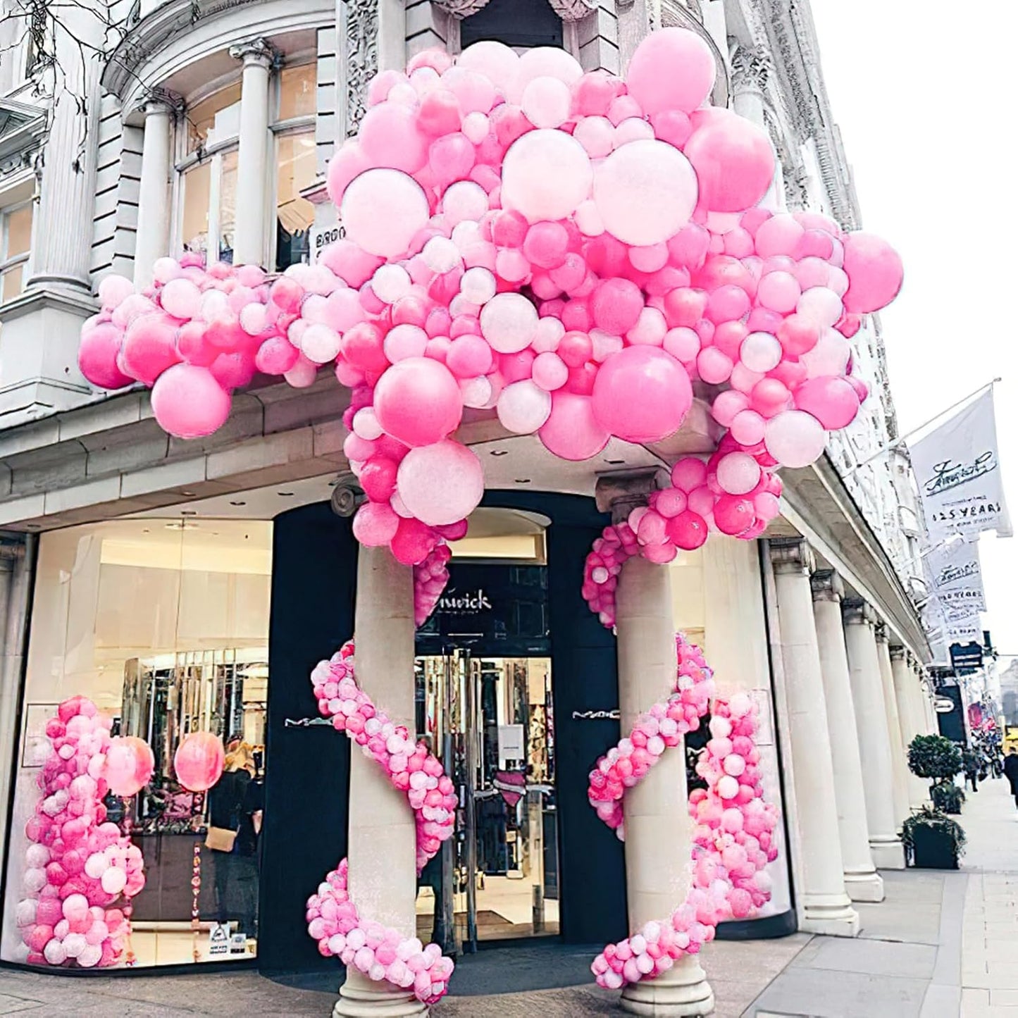 PartyWoo Pink Balloons - 100pcs Matte Pink Balloon Arch Kit for Baby Showers & Parties | Various Sizes 5-36 Inch