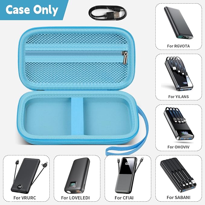ANKHOH Portable Bank Charger Case for Charmast for VRURC for OHOVIV for SABANI for YILANS for CFIAI for LOVELEDI for RGVOTA for Miday for RONEGN for POIYTL for IAPOS Fast Charging Battery(Blue)