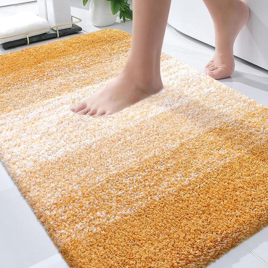 OLANLY Bathroom Rugs - Extra Soft Microfiber Mat | Quick Dry, Rubber Backing, 36x24, Golden Yellow