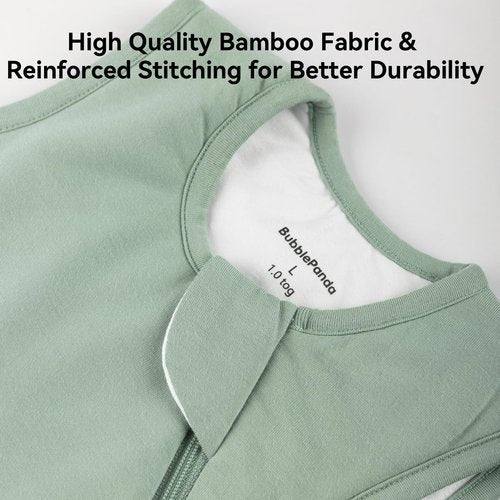 BubblePanda Rayon Made from Bamboo Sleep Sack 18-24 Months 1.0 Tog Soft Toddler Sleeping Sack 2t for Babies 2-Way Zipper Baby Wearable Blanket