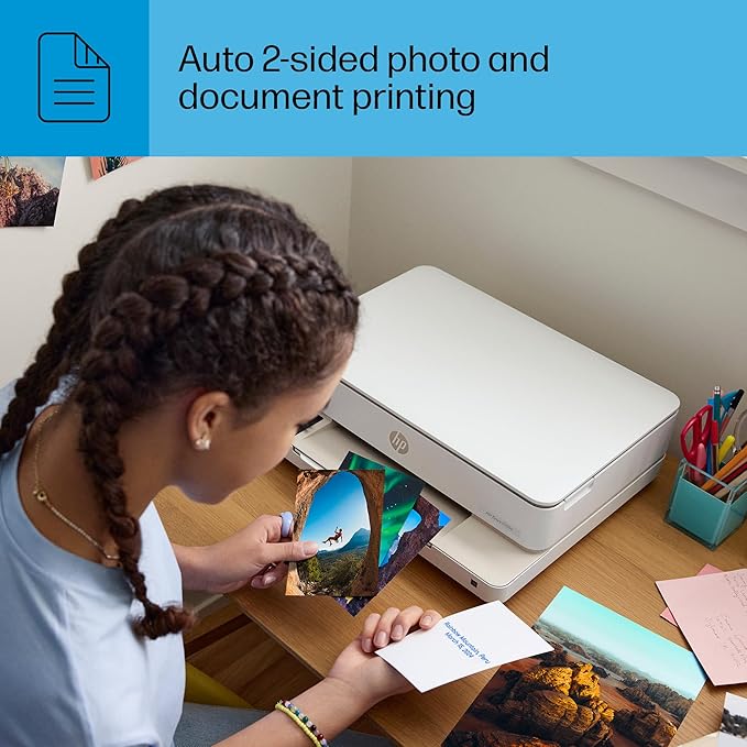 HP Envy 6155e Wireless All-in-One Color Inkjet Printer, Portobello, Print, scan, copy, Duplex printing Best-for-home, 3 month Instant Ink trial included, AI-enabled (714L5A)