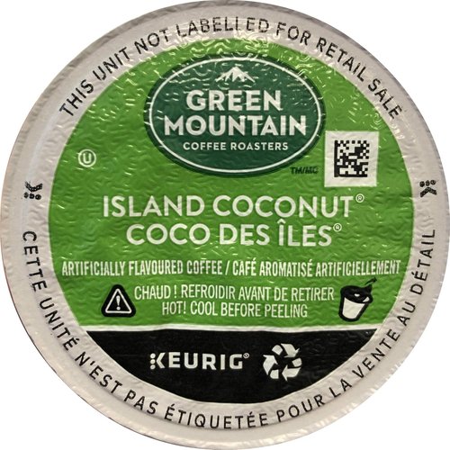 Green Mountain Coffee Roasters Island Coconut K-Cup Pods - Flavored Light Roast Coffee, 48 Count