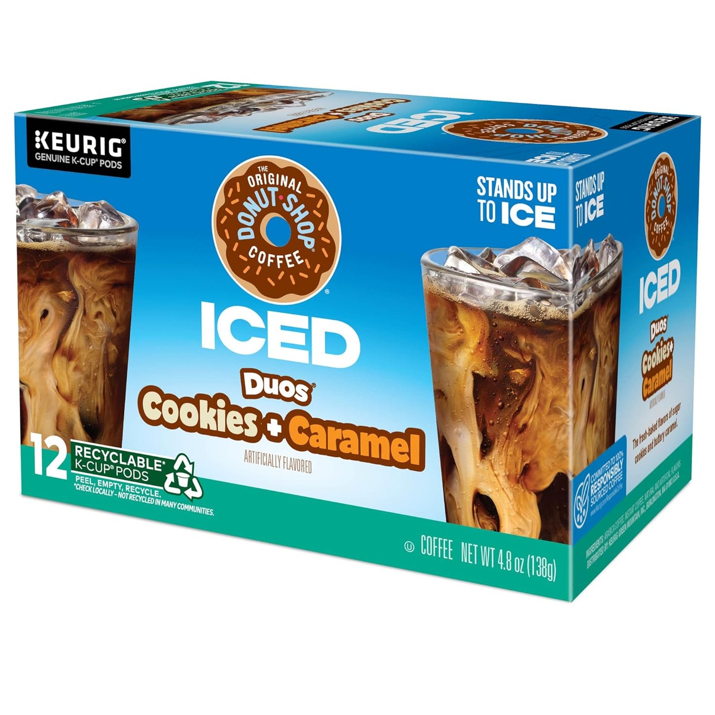Original Donut Shop | Iced Duos Cookies & Caramel Coffee K-Cup Pods - 72 Count