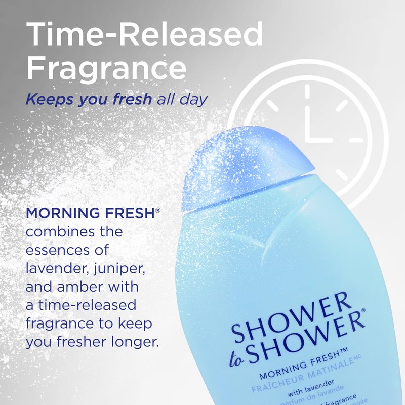 Shower to Shower Morning Fresh Body Powder with Lavender for Men & Women, Talc Free, Sweat Absorbing, Prevents Chafing & Odor, Deodorizing - 13 Ounce, Pack of 5
