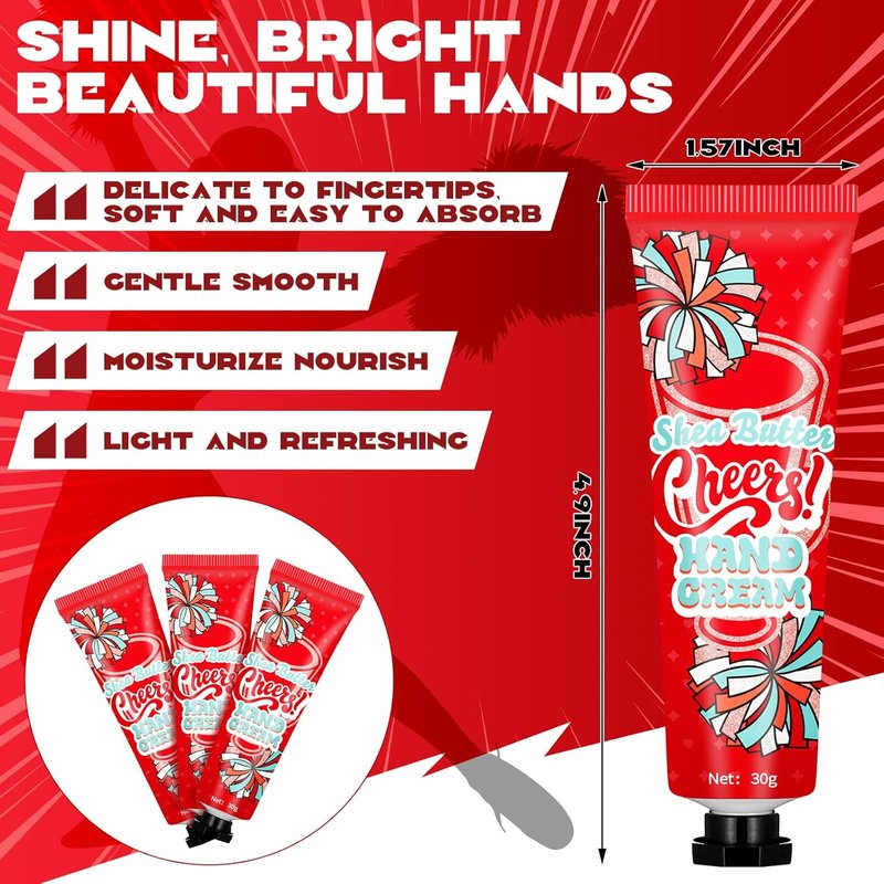 Cheerleader Hand Cream Lotion Set - 24 Pcs Cheer Team Gifts | Perfect for Senior Night & Celebrations (Red)