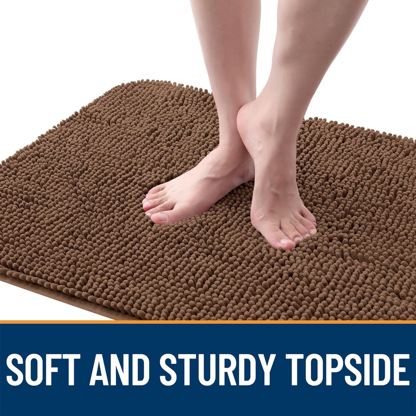 OLANLY Dog Door Mat - Absorbent Non-Slip Mud Mat for Indoor Use | 30x20 Mocha, Quick Dry Chenille
