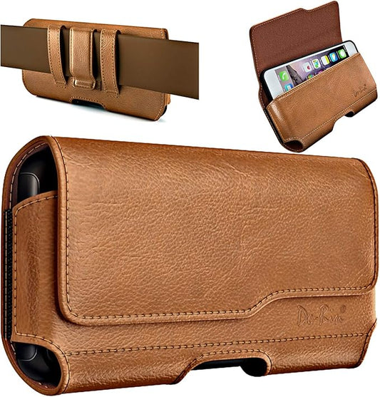 DeBin Holster for Samsung Galaxy Ultra Models s26 s25 s24 s23 s22 s21, Note 20, A13, A32, A02s A03s, A12 A11 A71 A13 Cell Phone Belt Holder Clip Case Pouch Cover (Fits Protective Case on) Brown