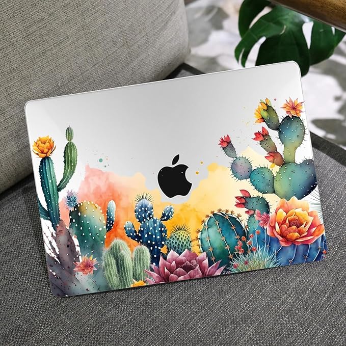 MEEgoodo Case for M5/M4/M3/M2 MacBook Air 13.6 inch 2026 2025 2024 2022, Fit Model A3449/A3240/A3113/A2681, Case Compatible with MacBook Air 13 inch, Tropical Cactus