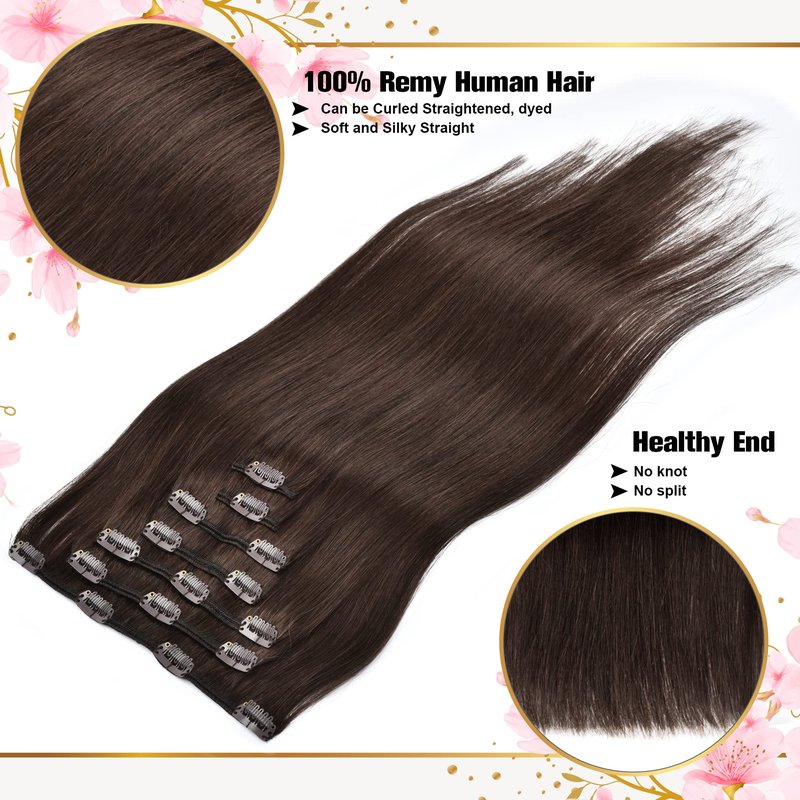 Invisible Clip in Hair Extension Human Hair Black Women 70g 7pcs 16clips Natural Hair Clip ins For Black Women 18inch Clip in Extensions Real Human Hair