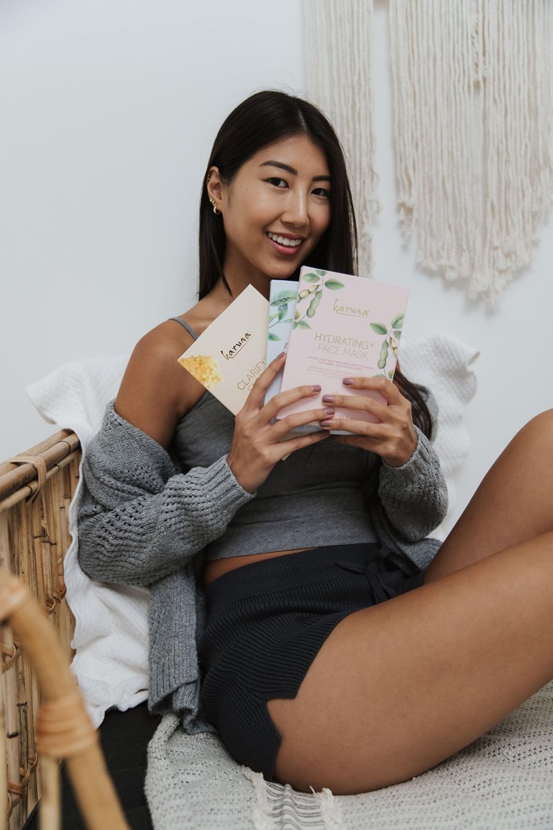 Karuna Skin - Face for All Eye & Face Mask Sets,Complete Eye & Sheet Masks Skincare Bundle, 6 Face Masks(Clarifying+,Hydrating+,Brightening+,Age-Defying+ & Anti-Oxidant+) & 1 Renewal+ Eye Sheet Mask