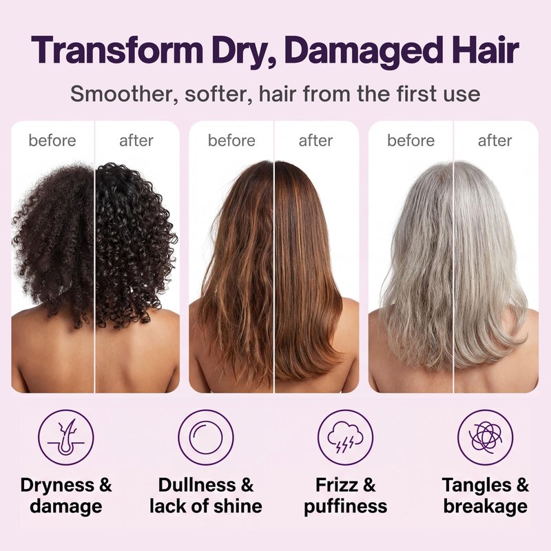 sohl-I.D. Hair Mask for Dry & Damaged Hair – Deep Conditioning Repair Treatment to Restore Smoothness & Shine – Moisturizing Hair Mask with Vitamins B3, B5, B7, C & E – Vegan & Cruelty-Free 6.76 fl oz