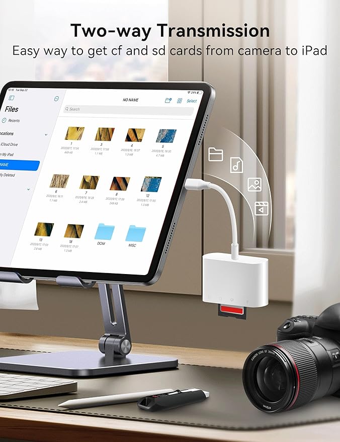 OPxjzws SD Card Reader, USB C to Micro SD/TF/CF Memory Card Reader, 4 in 1 USB Type C Camera Adapter for iPhone 15, iPad Pro, MacBook, Supports Memory Card SD/Micro SD/TF/Compact Flash