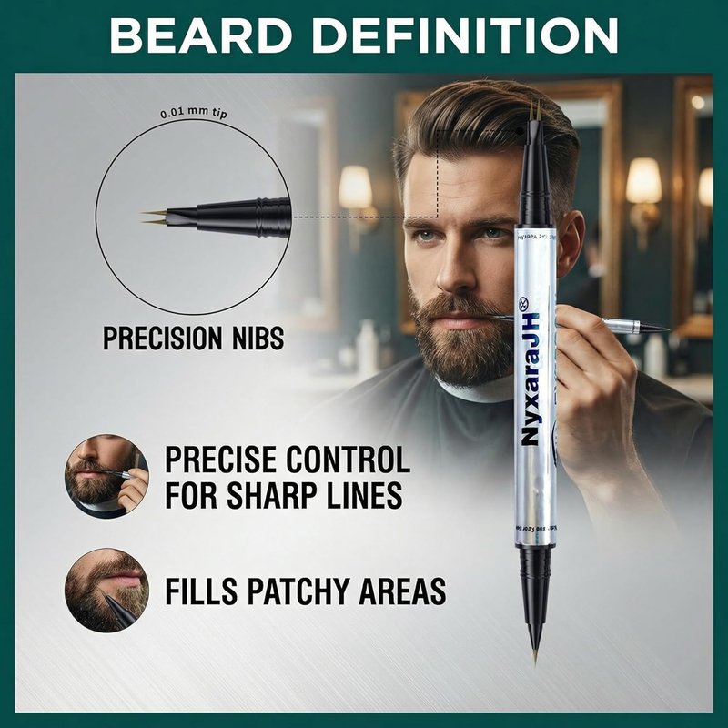 2-in-1 Eyebrow Pen - Dual Tip Precision Brow Liner for Hair-Like Strokes | Waterproof, 5 Natural Colors, 3# Dark Brown