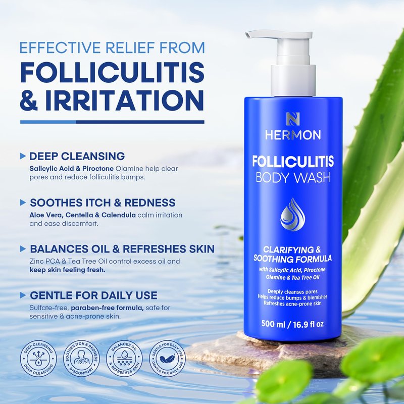 Hermon Folliculitis Body Wash with Tea Tree Oil