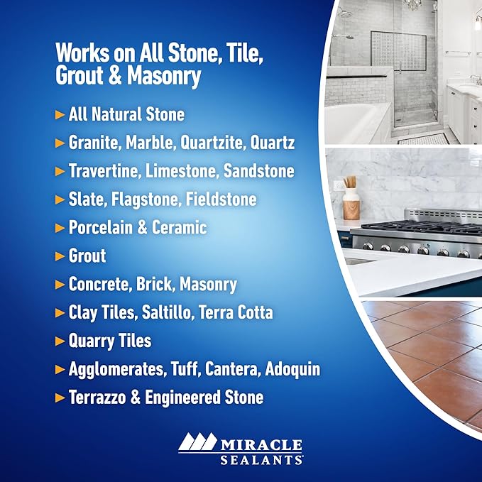 Miracle Sealants Tile & Stone Cleaner Concentrate for Natural Stone, Tile & Grout, Gallon