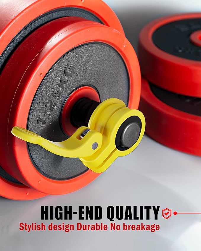 ZY-HUAN Narrow Barbell Clips 2.5cm Width for Olympic Bars, 0.9-1.18inch Adjustable Weight Clamps, Quick Release Locking Collars for Weightlifting