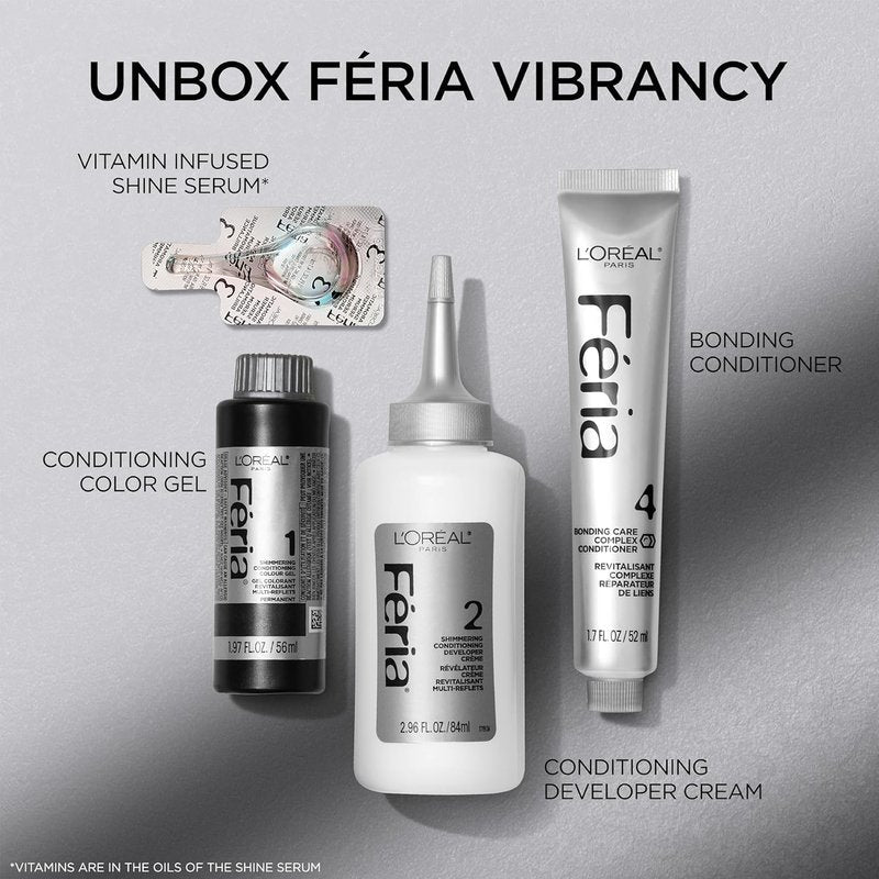L'Oreal Paris Feria High Intensity Hair Color - Multi-Faceted Shimmering Dye | 54 Spiced Copper, 1 Kit