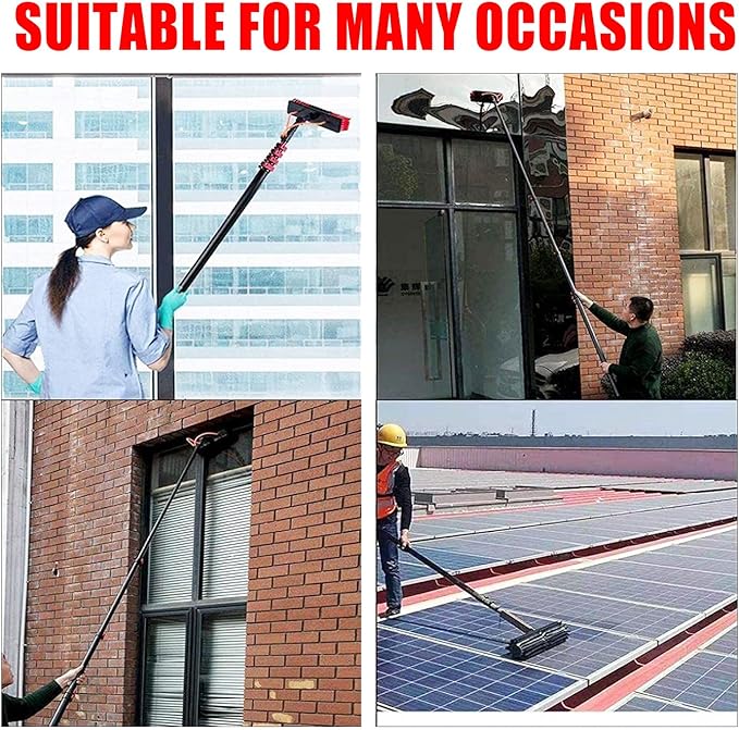 Water Fed Telescopic Brush,Photovoltaic Panel Cleaning,Water/Hose Fed Pole Window Clean,Extendable Cleaner Conservatory Roof Cleaning Tools,6m/20FT