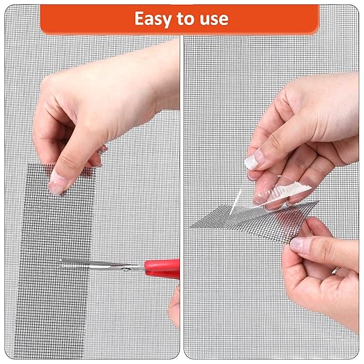 Secopad Black Screen Repair Tape, 4" X 180" (15FT) Window Screen Door Repair Kit, Strong Adhesive Fiberglass Patch Tape Mesh
