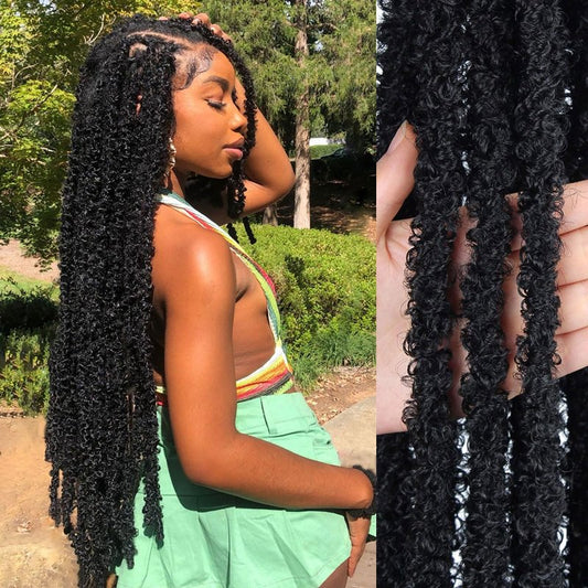 Vecago 30 inch Disstressed Butterfly Locs Crochet Hair, 7 Packs Disstressed Faux Locs Handmade Soft Locs for Women(6Packs+1Pack Change Color)