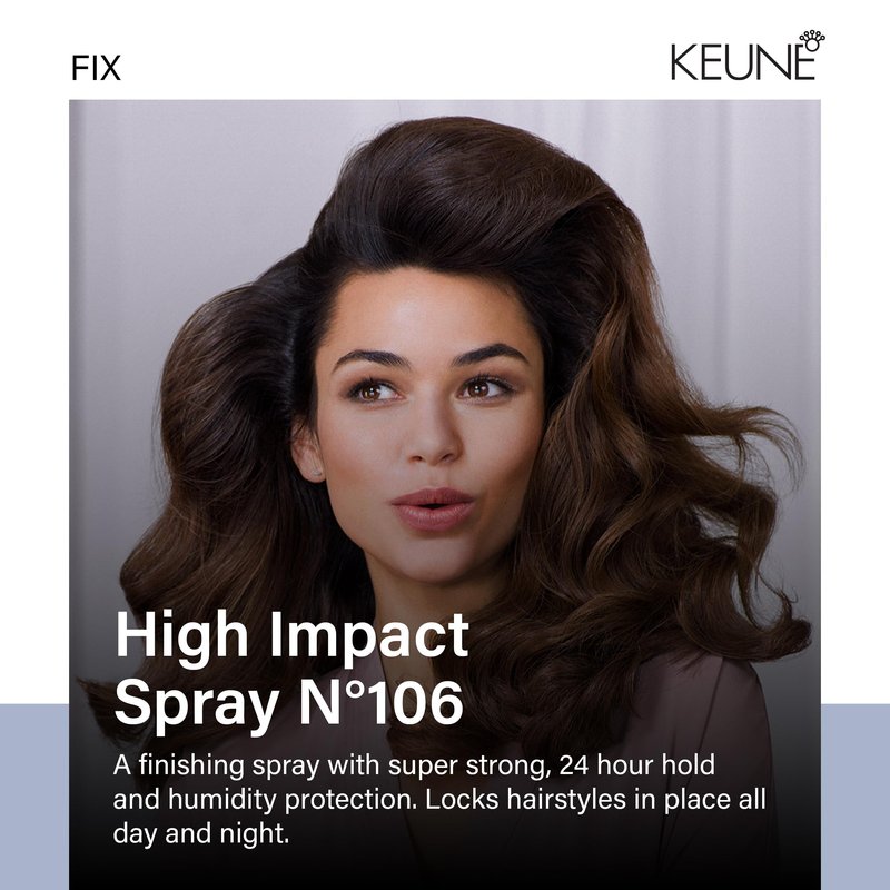 KEUNE Style High Impact Spray Fixer, Strong Hold Hairspray with Humidity Protection, Natural Shine Finishing Spray for All Hair Types, 9.2 Fl Oz