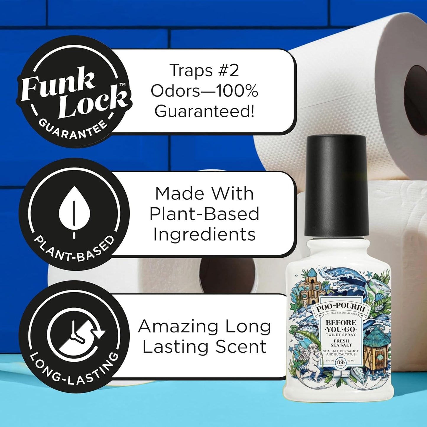 Poo~Pourri 16oz Fresh Sea Salt | Odor Eliminating Spray for Home Freshness