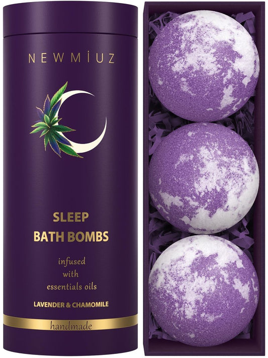 Deep Sleep Bubble Bath Bombs Infused with Lavender Chamomile Essential Oils Moisturizing Bath for Dry Skin and Relaxation Self Care Gift for Women