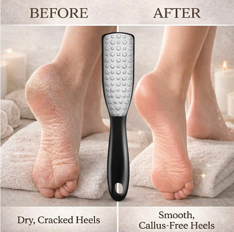 Professional Foot File & Callus Remover 2-in-1 Set –9.6" Foot Rasp with 6.7" Nail File Included–Elegant Sapphire Black–Dual-Sided, Durable & Hygienic Pedicure Tool for Smooth, Soft Feet–Wet & Dry Use