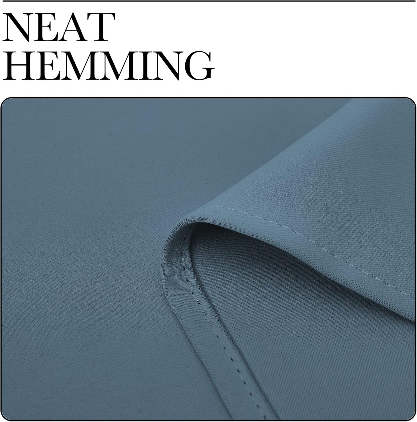 NICETOWN Smoky Blue Blackout Curtains - Thermal Insulated 84-Inch Long Drapes, 2 Panels, 34" Wide
