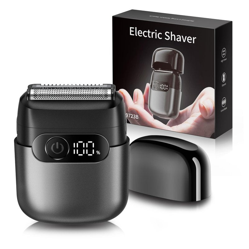 Electric Razor for Men, Foil Shaver and Beard Trimmer for Dry and Wet,Battery LED Display USB-C Fast Charge, IPX7 Waterproof Portable Travel Shaver (Charcoal Black)